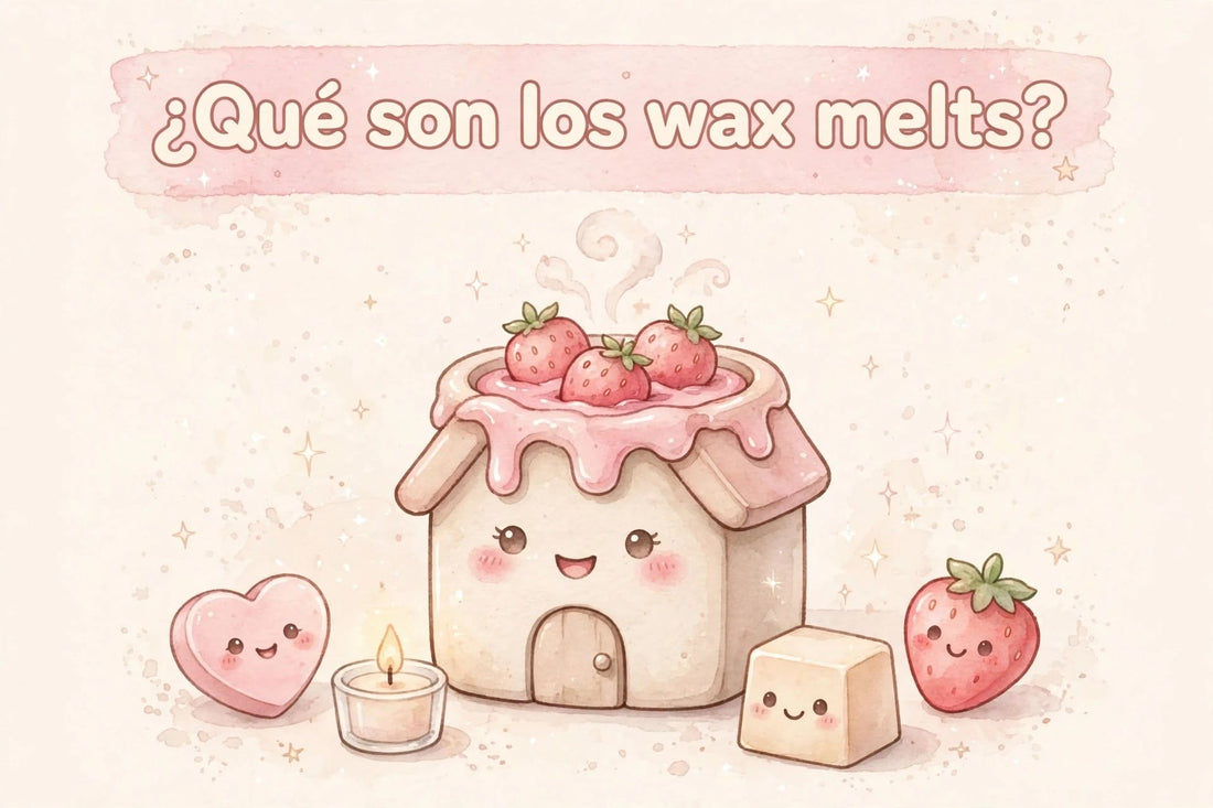 Wax melts artesanales de cera de soja sobre un quemador